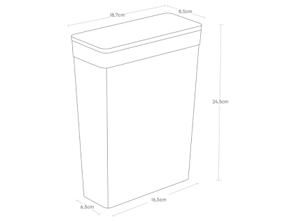 Černá plastová dóza Yamazaki Tower 2,3 l