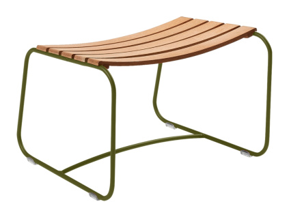 Zelená dřevěná podnožka Fermob Surprising - odstín pesto