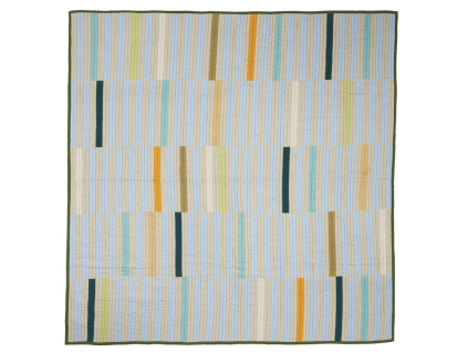 Modro-zelený bavlněný přehoz Hübsch Twist 260 x 260 cm