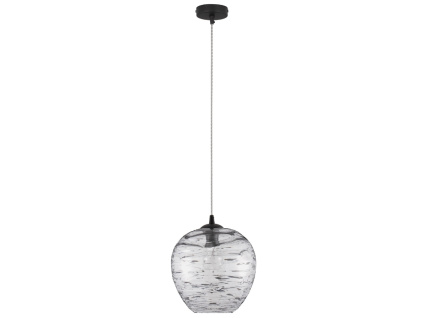 Světle šedé skleněné závěsné světlo Nova Luce Evleen 25 cm