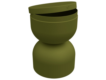 Zelený hliníkový zahradní stolek Fermob Piapolo 32 cm - odstín pesto