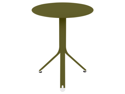 Zelený kovový stůl Fermob Rest'O 60 cm - odstín pesto