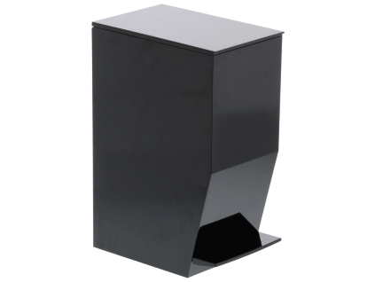 Černý plastový pedálový odpadkový koš Yamazaki Tower 3,9 l