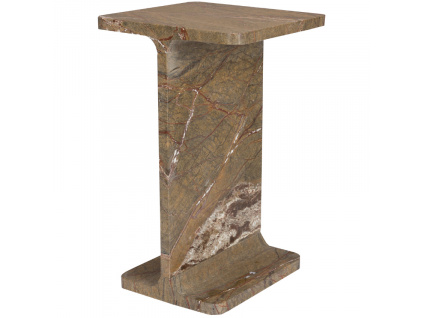 Hnědý mramorový odkládací stolek DUTCHBONE SATPURA 31 x 31 cm
