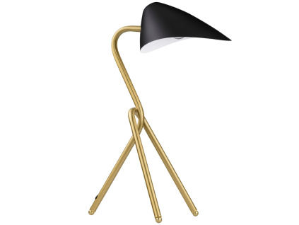 Černo-zlatá kovová stolní lampa Nova Luce Cork