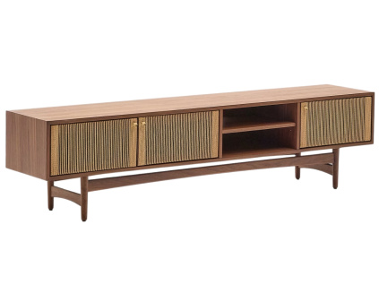 Ořechový TV stolek Kave Home Elan 200 x 40 cm