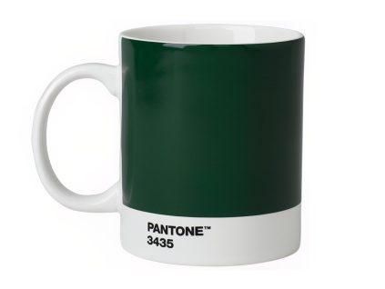 Tmavě zelený porcelánový hrnek Pantone Dark Green 3435 375 ml