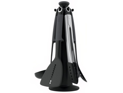 Sada plastových kuchyňských pomůcek se stojanem Elevate Black