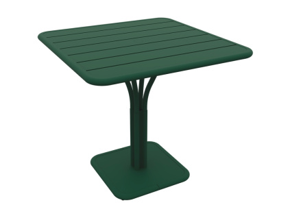 Tmavě zelený kovový stůl Fermob Luxembourg Pedestal 80 x 80 cm