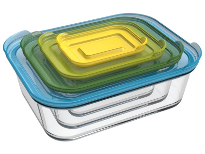 Sada čtyř skleněných dóz na potraviny Nest Glass Storage
