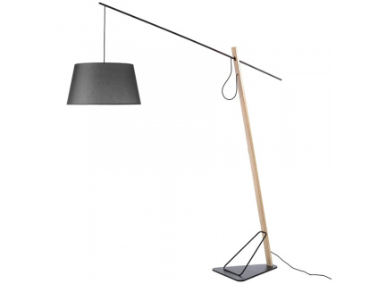Šedá stojací lampa Angel Cerdá No. 8035, 230 cm