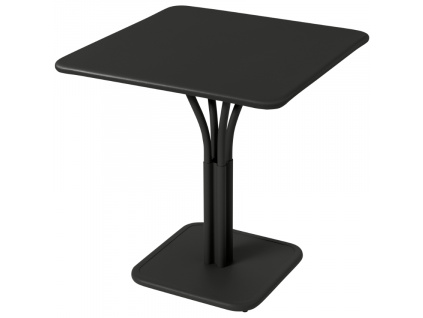 Černý kovový stůl Fermob Luxembourg Pedestal 71 x 71 cm