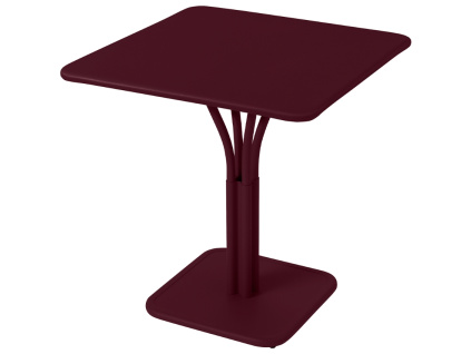 Třešňově červený kovový stůl Fermob Luxembourg Pedestal 71 x 71 cm