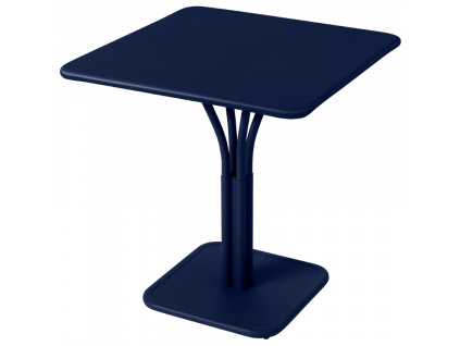 Tmavě modrý kovový stůl Fermob Luxembourg Pedestal 71 x 71 cm