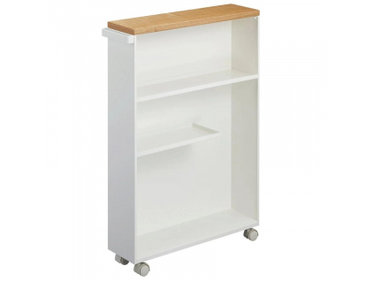 Bílá kovová pojízdná police do koupelny Yamazaki Tower 68 x 47,5 cm