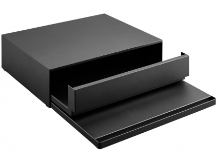 Černá kovová přídavná police se zásuvkou Yamazaki Tower 39/64 x 45 cm