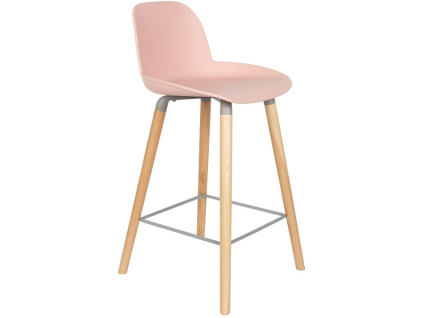 Růžová plastová barová židle ZUIVER ALBERT KUIP 65cm