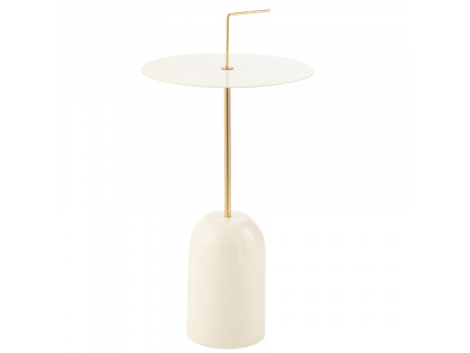 Bílo-zlatý kovový odkládací stolek Sides 30 cm