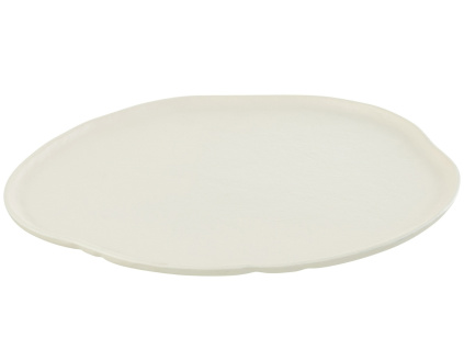 Bílý kovový podnos J-line Tranus 29,5 x 26,5 cm