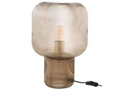 Hnědá skleněná stolní lampa J-line Gasina 29 cm