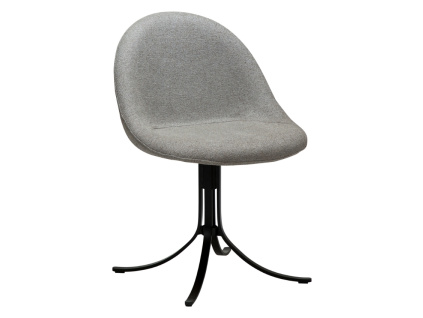 Světle šedá bouclé otočná jídelní židle DAN-FORM Dolo