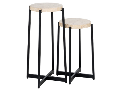 Set mramorových odkládacích stolků Dillinger 30 cm