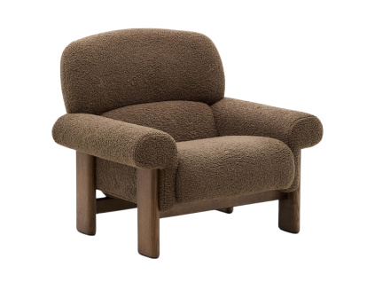 Hnědé bouclé křeslo Kave Home Nema