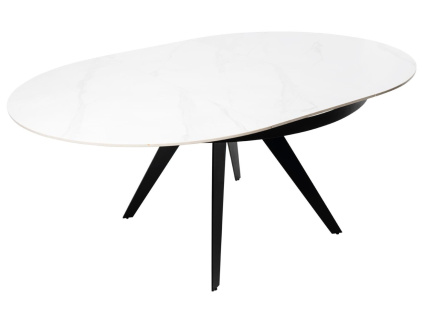 Bílý rozkládací jídelní stůl Somcasa Luna 130/180 x 130 cm