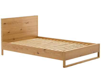 Dubová jednolůžková postel kave home Alguema 90 x 190 cm