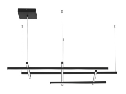 Černé kovové závěsné LED světlo Nova Luce Pace 102 cm