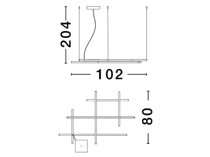 Bílé kovové závěsné LED světlo Nova Luce Pace 102 cm