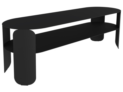 Černý kovový zahradní konferenční stolek Fermob Bebop 120 x 40 cm