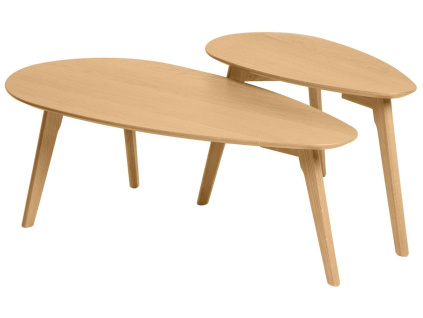 Set dvou dubových konferenčních stolků Somcasa Conrad 100/70 x 50/35 cm