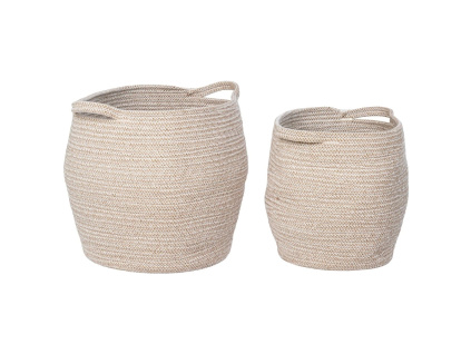 Set dvou béžových bavlněných košů Lamas 27/31 cm