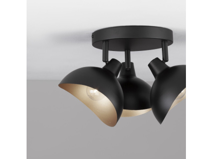 Černo-zlaté kovové stropní světlo Nova Luce Geti 18 cm