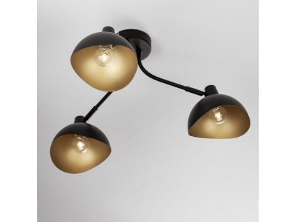Černo-zlaté kovové stropní světlo Nova Luce Geti 10 cm