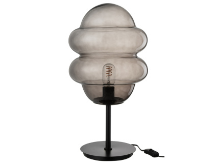 Šedá skleněná stolní lampa J-line Sponky