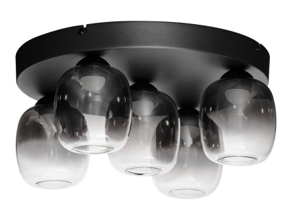 Kouřově šedé skleněné stropní LED světlo Nova Luce Kita 45 cm
