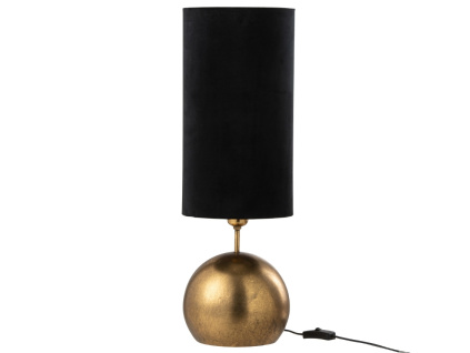 Černo-zlatá kovová stolní lampa J-Line Grilla