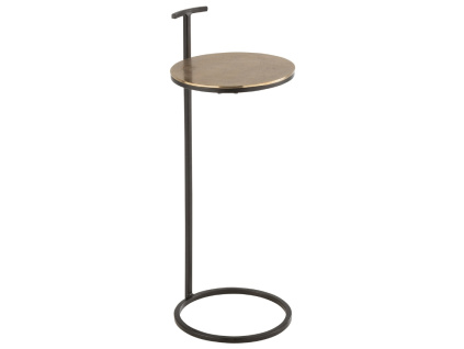 Černo-zlatý kovový odkládací stolek J-line Tinoli 25 cm