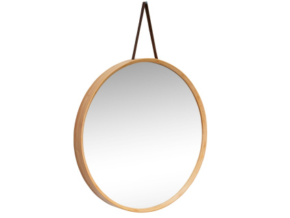 Bambusové závěsné zrcadlo Hübsch Mood 60 cm
