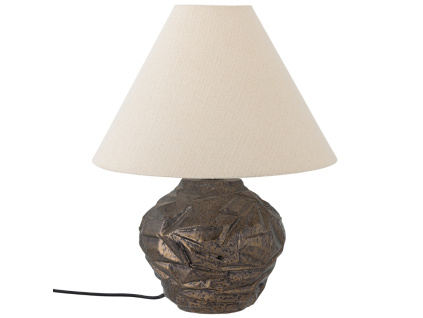 Béžovo-hnědá lněná stolní lampa Bloomingville Carolla