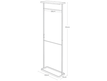 Černý kovový stojan Yamazaki Tower 112 cm