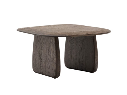 Tmavý dubový odkládací stolek Kave Home Pirita 71 x 70 cm