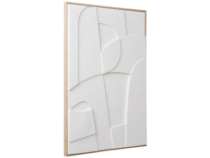 Bílý abstraktní obraz Madeline 90 x 60 cm