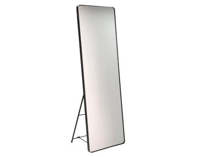 Černé kovové stojací zrcadlo Verdal 140 x 45 cm