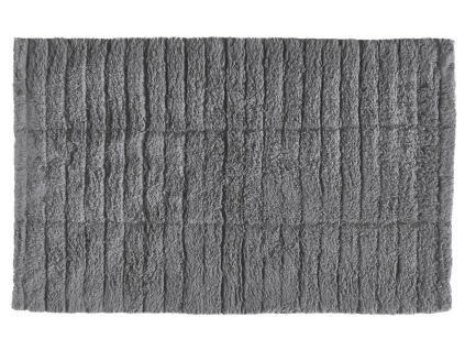 Tmavě šedá bavlněná koupelnová předložka Tiles 50 x 80 cm