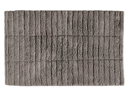 Tmavě šedá bavlněná koupelnová předložka Tiles II. 50 x 80 cm