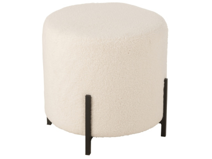 Bílý čalouněný taburet J-line Filo 42 cm