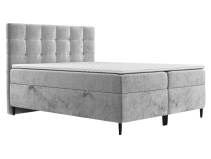 Světle šedá čalouněná postel URBANEO 160 x 200 cm, boxspring